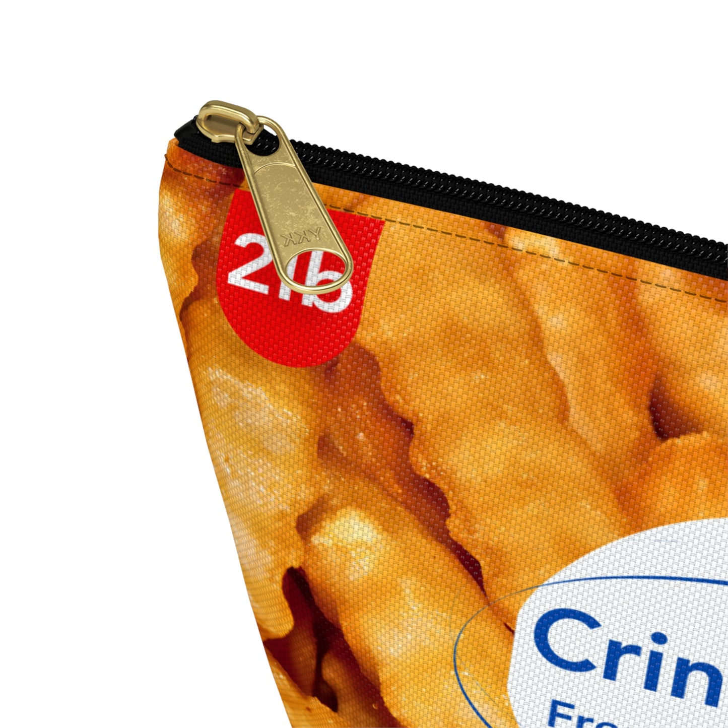 Crinkle Cut Fries T-Bottom Pouch | Funny Foodie Zipper Bag | Retro Snack Cosmetic Pouch | French Fry Makeup Bag | Fry Lover Gift Idea