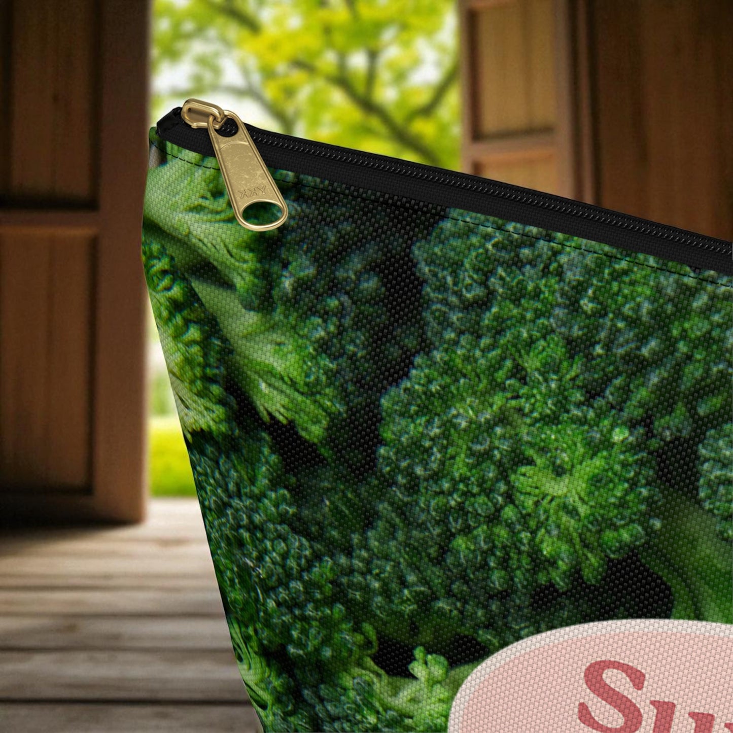 Support Group Forests Broccoli Accessory Pouch | Eco-friendly Makeup Bag, Travel Organizer, Gift for Vegans, Sustainable Lifestyle