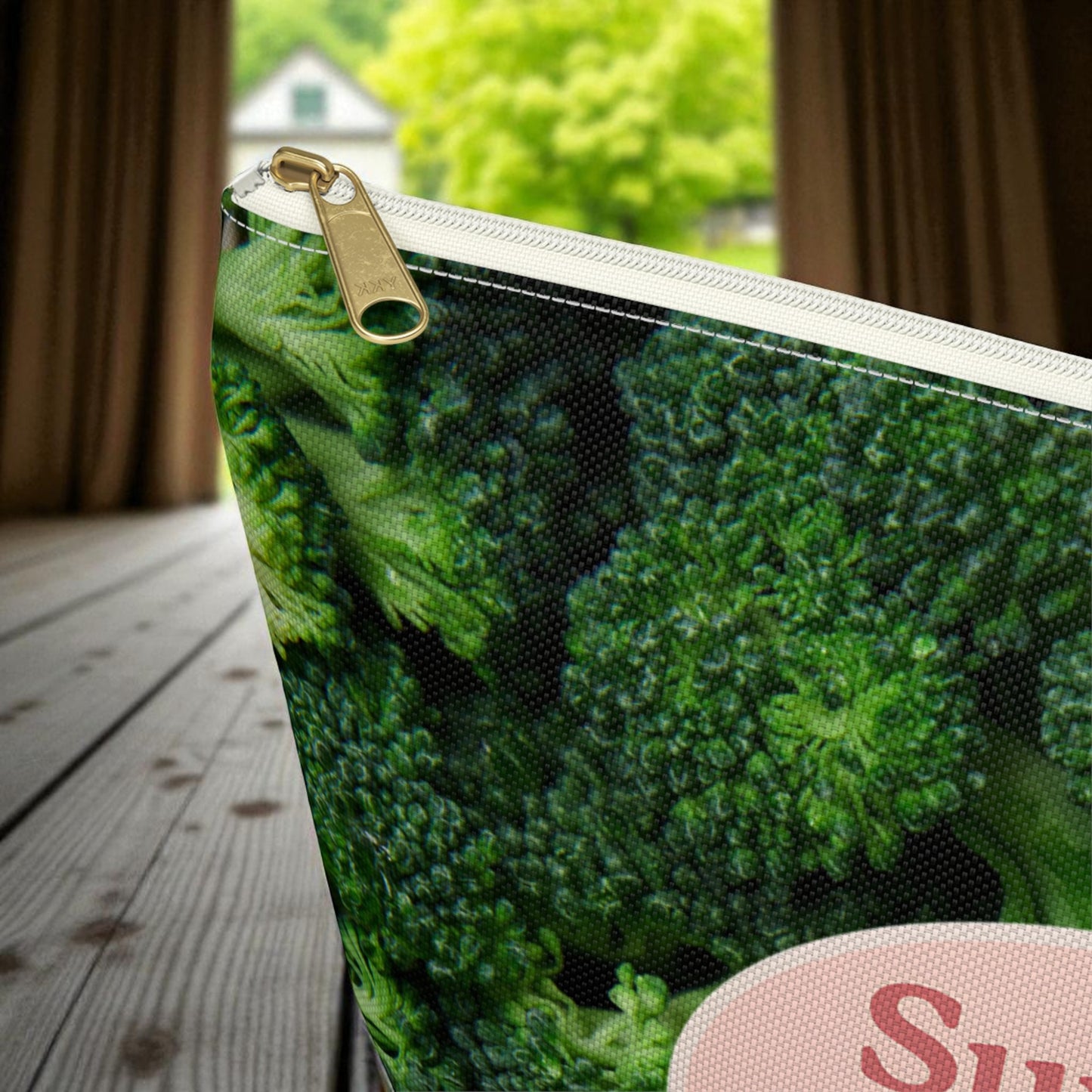 Support Group Forests Broccoli Accessory Pouch | Eco-friendly Makeup Bag, Travel Organizer, Gift for Vegans, Sustainable Lifestyle