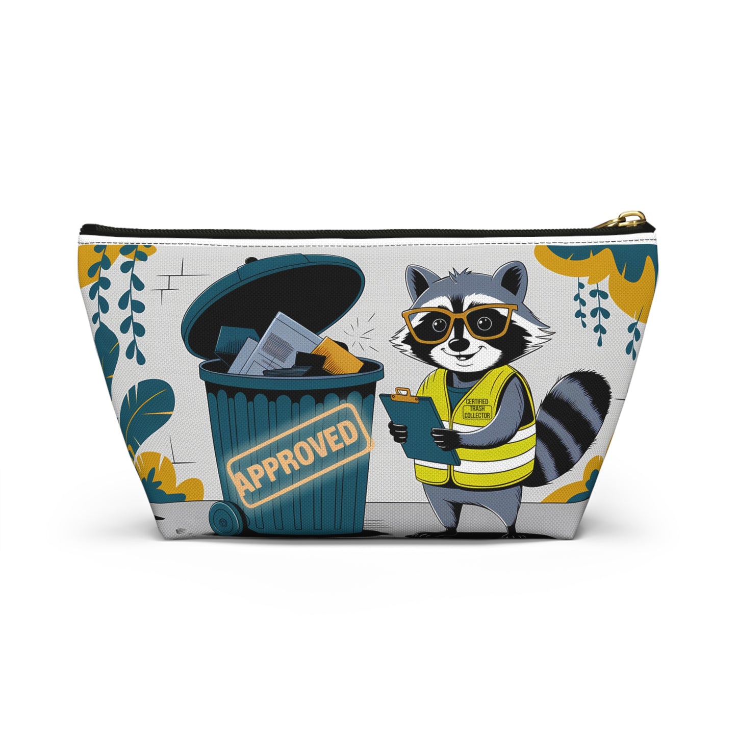 Cute Raccoon Certified Garbage Collector Accessory Pouch