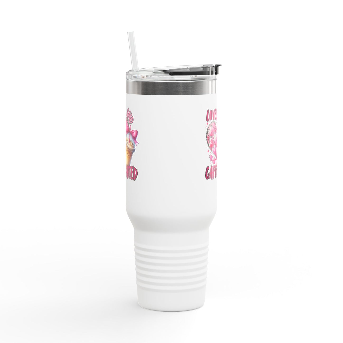 Lovely & Caffeinated 40oz Insulated Travel Mug - Perfect for Coffee Lovers