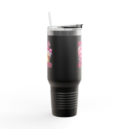 Lovely & Caffeinated 40oz Insulated Travel Mug - Perfect for Coffee Lovers