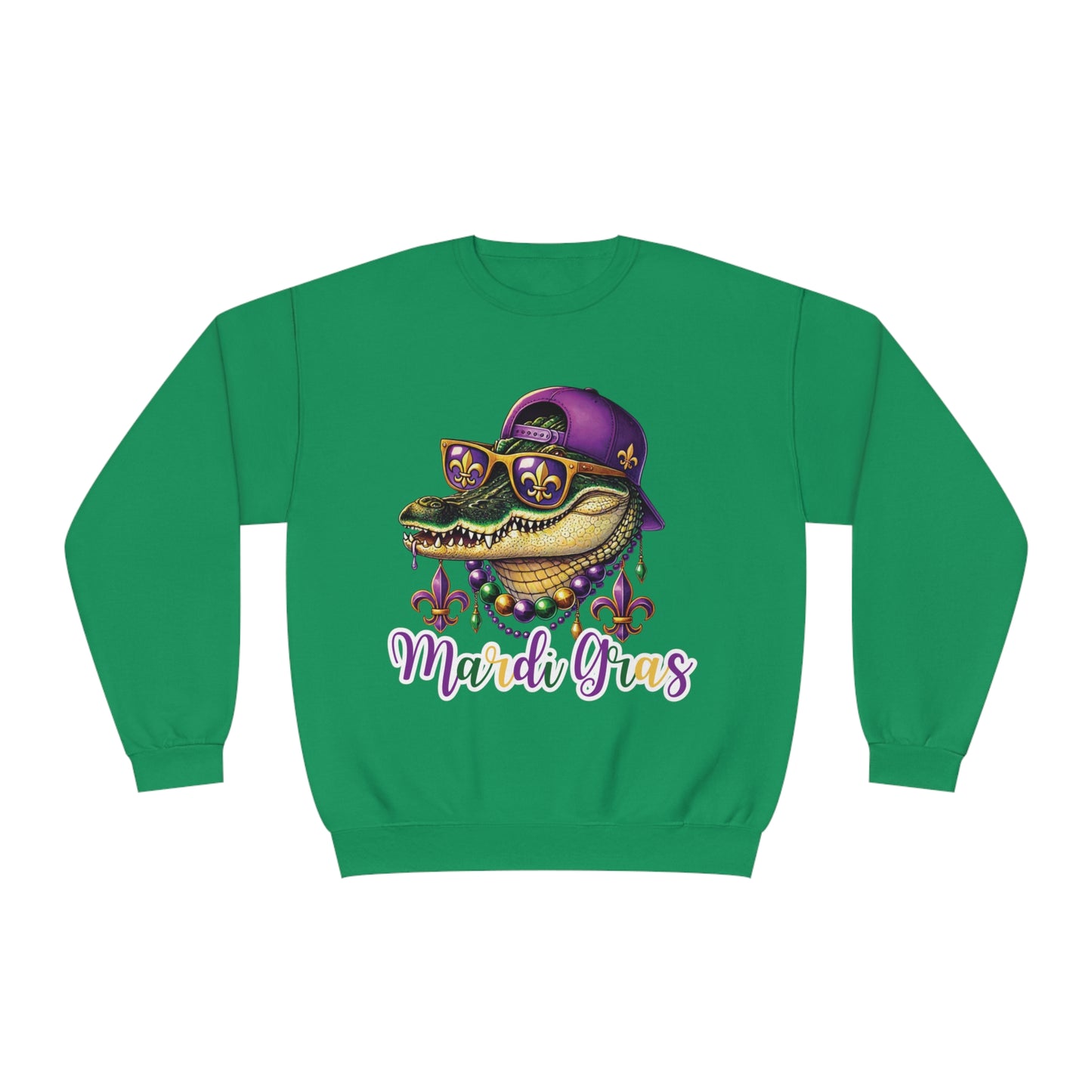 Mardi Gras Alligator Sweatshirt - Colorful New Orleans Party Vibes