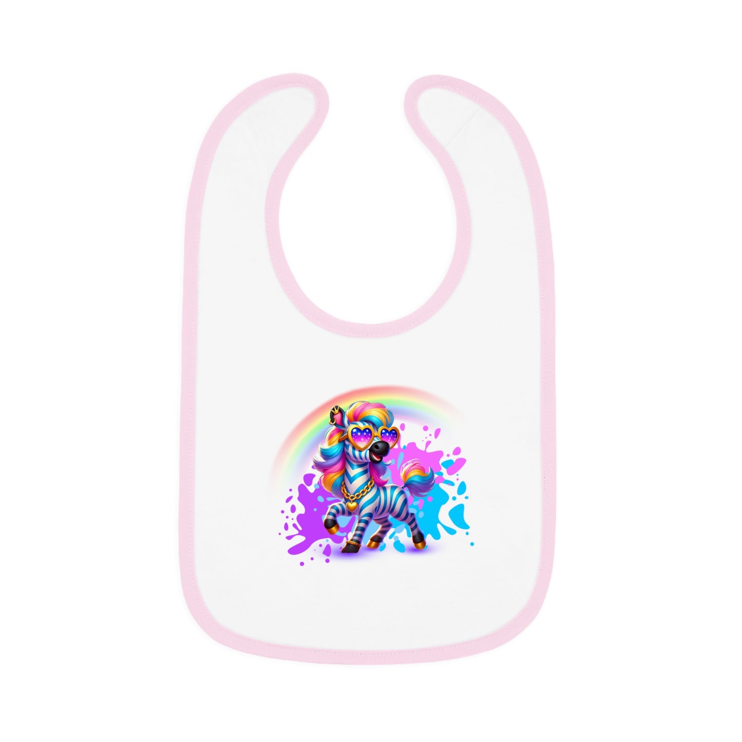 Zara the Zesty Zebra Baby Bib – Imaginaria Bold Stripes Infant Bib | Colorful Baby Shower Gift