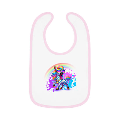 Zara the Zesty Zebra Baby Bib – Imaginaria Bold Stripes Infant Bib | Colorful Baby Shower Gift