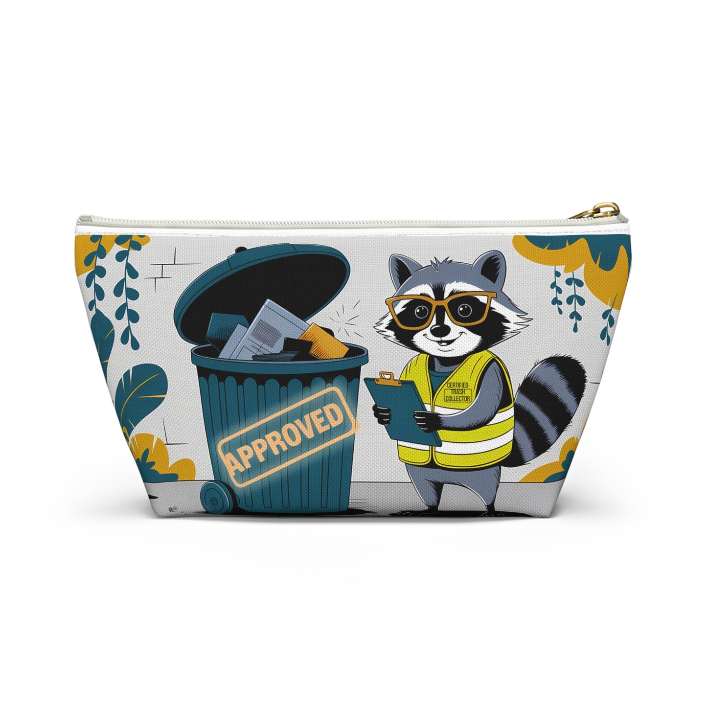 Cute Raccoon Certified Garbage Collector Accessory Pouch