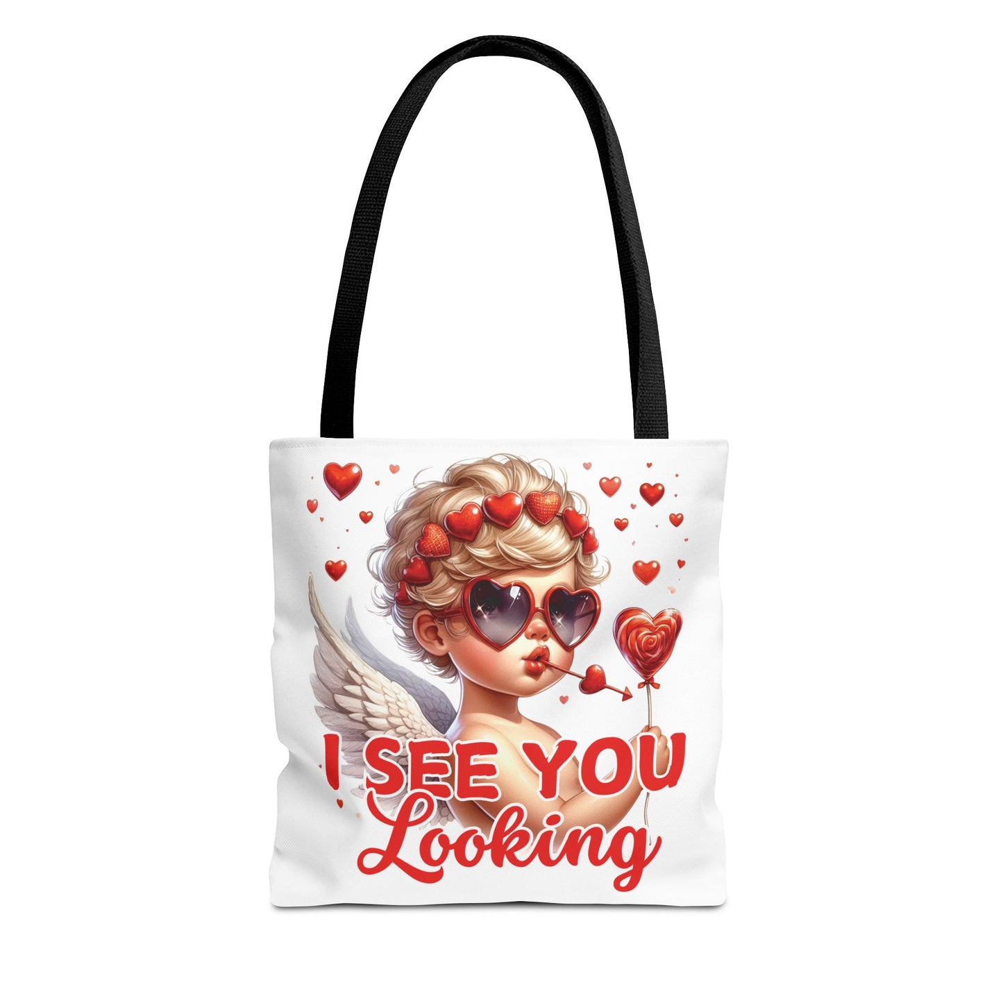 Charming Cupid Tote Bag - "I See You Looking" Design for Valentine's Day