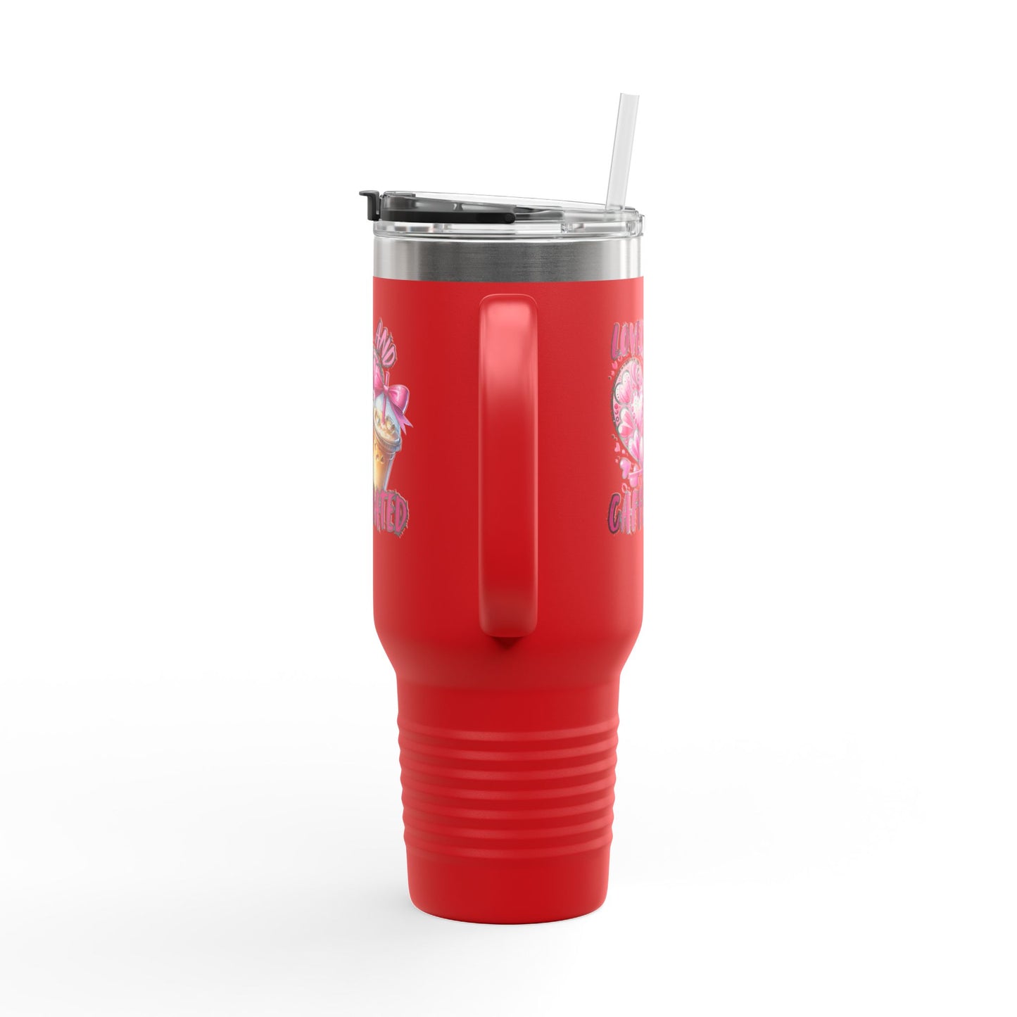 Lovely & Caffeinated 40oz Insulated Travel Mug - Perfect for Coffee Lovers