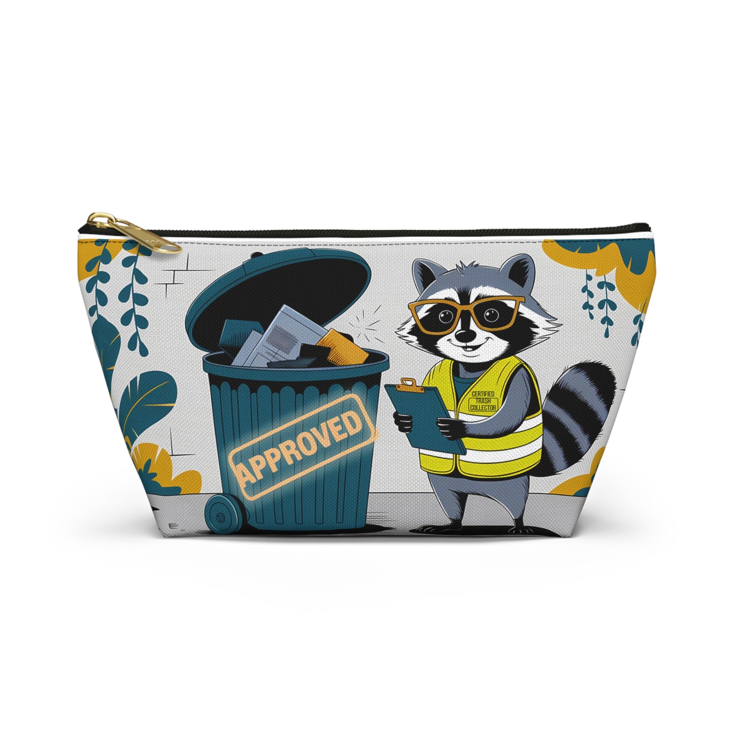 Cute Raccoon Certified Garbage Collector Accessory Pouch