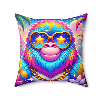 Gogo the Gentle Gorilla Faux Suede Throw Pillow – “Let Love Be Your Strength” Quote | Imaginaria Home Decor