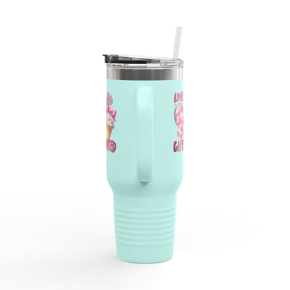 Lovely & Caffeinated 40oz Insulated Travel Mug - Perfect for Coffee Lovers