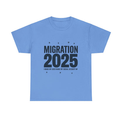 Social Media Migration 2025 Unisex Heavy Cotton Tee - Humorous Design