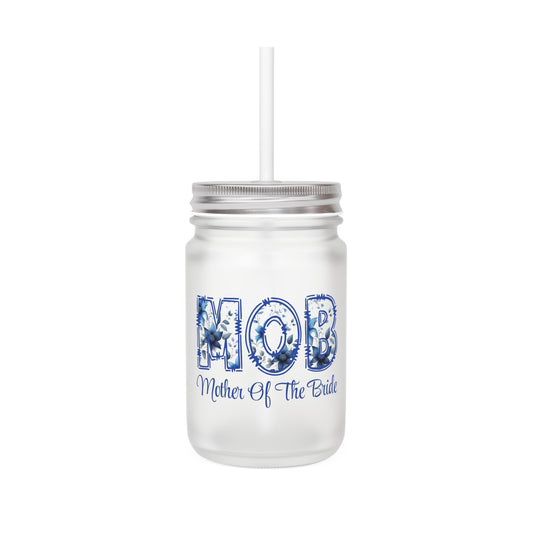 Mother of the Bride Mason Jar with Straw - Perfect Wedding Keepsake