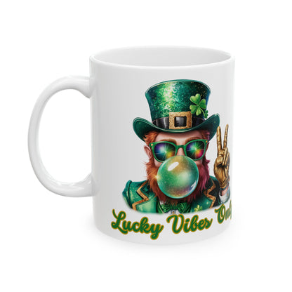 Lucky Vibes Only Ceramic Mug - Fun St. Patrick's Day Coffee Cup (11oz, 15oz)