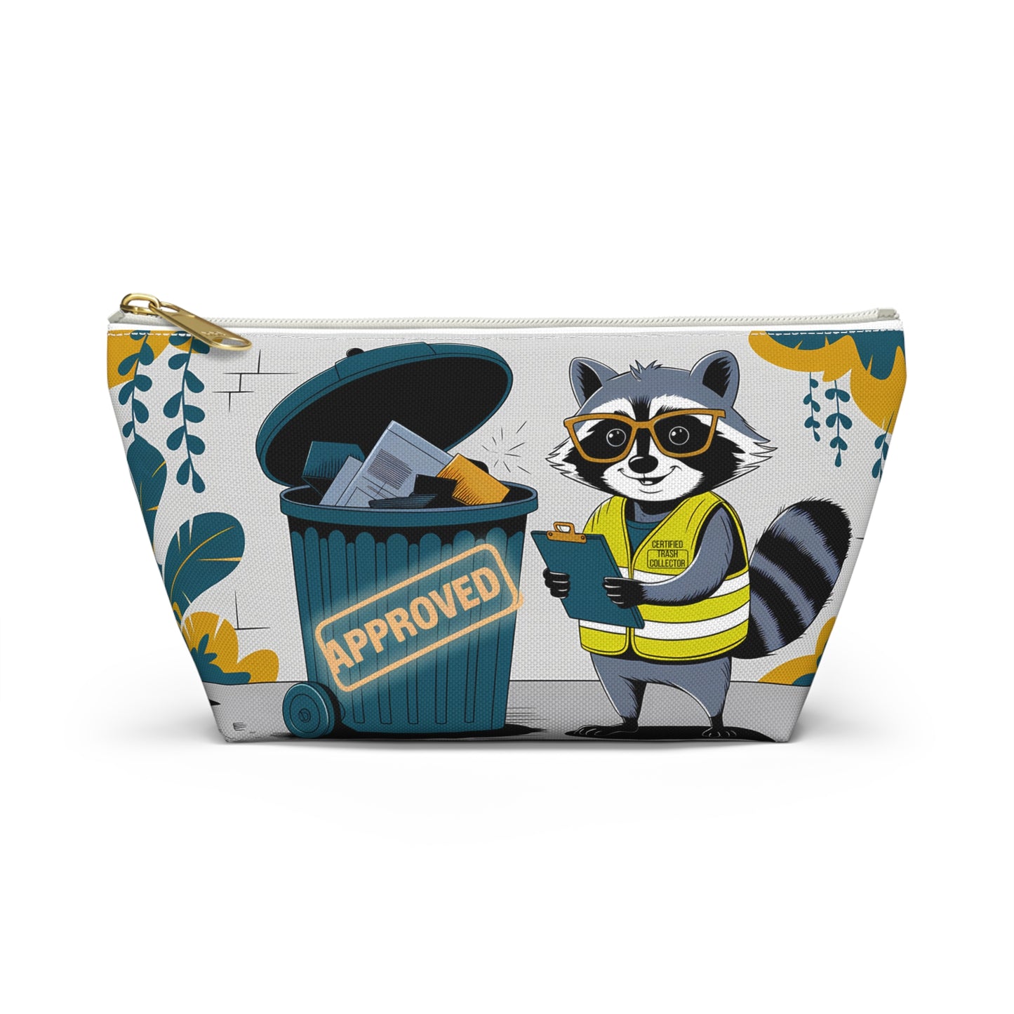 Cute Raccoon Certified Garbage Collector Accessory Pouch
