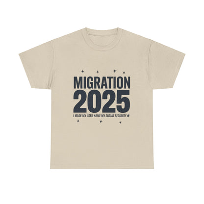 Social Media Migration 2025 Unisex Heavy Cotton Tee - Humorous Design