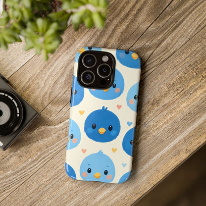 Cute Blue Bird Phone Case Adorable Bluebird Design Iphone 13 14 15 16 Casing Tough Phone Cases