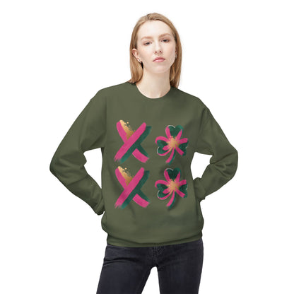 Abstract Shamrock Brush Stroke Crewneck Sweatshirt - Modern St. Patrick's Day Lucky Clover Design