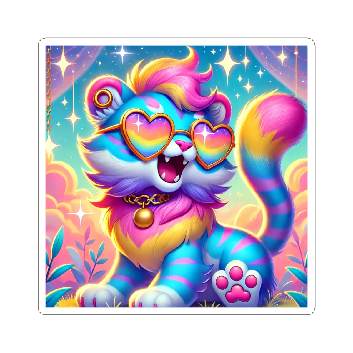 Luna the Rainbow Cat Vinyl Sticker – Imaginaria Whimsical Character Decal | Laptop, Notebook, Water Bottle Sticker