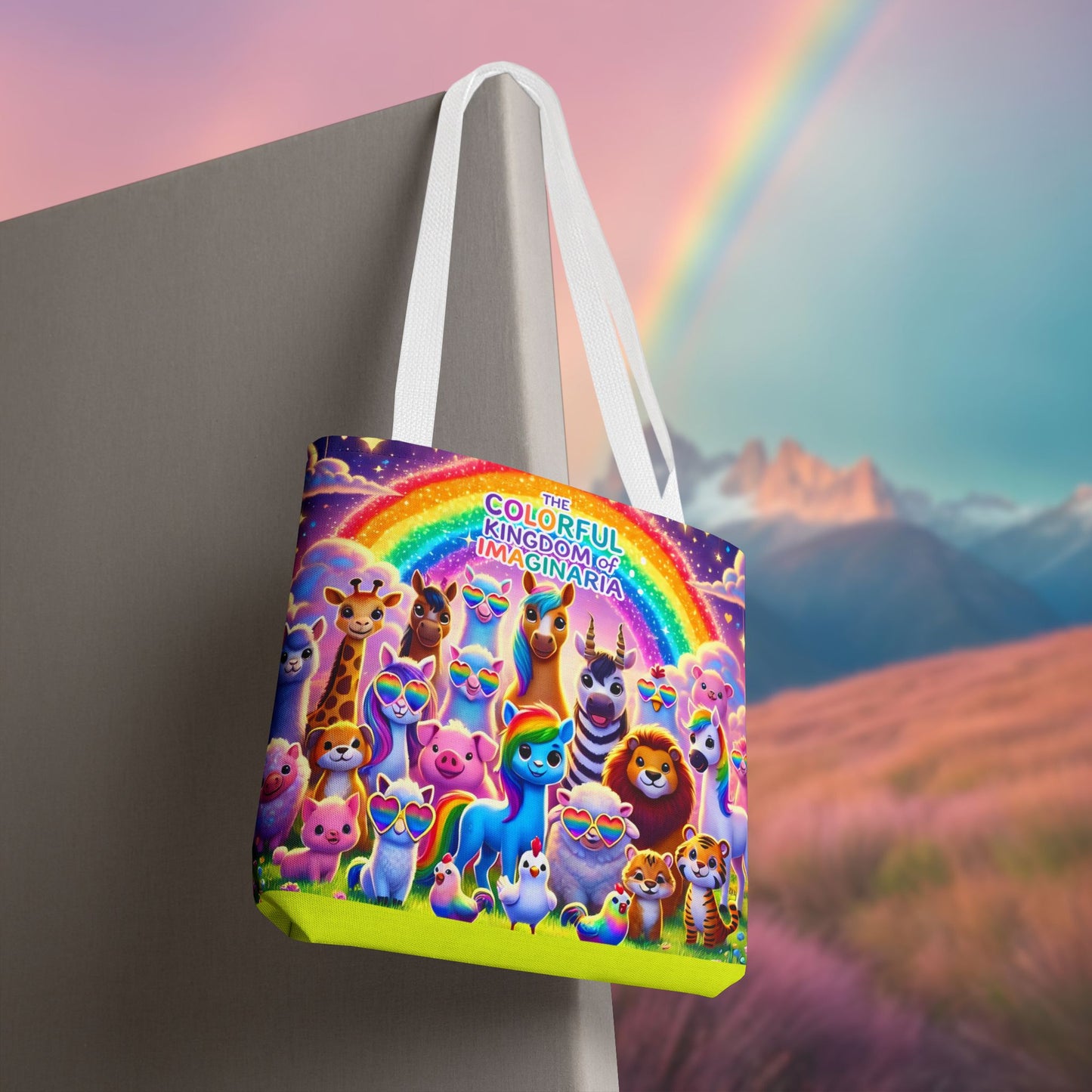 The Colorful Kingdom of Imaginaria Tote Bag – All Characters Design | Storybook Adventure Carry-All
