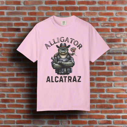 Dark Humor Gator Badge Unisex T-shirt | Alligator Alcatraz Everglades Florida Design