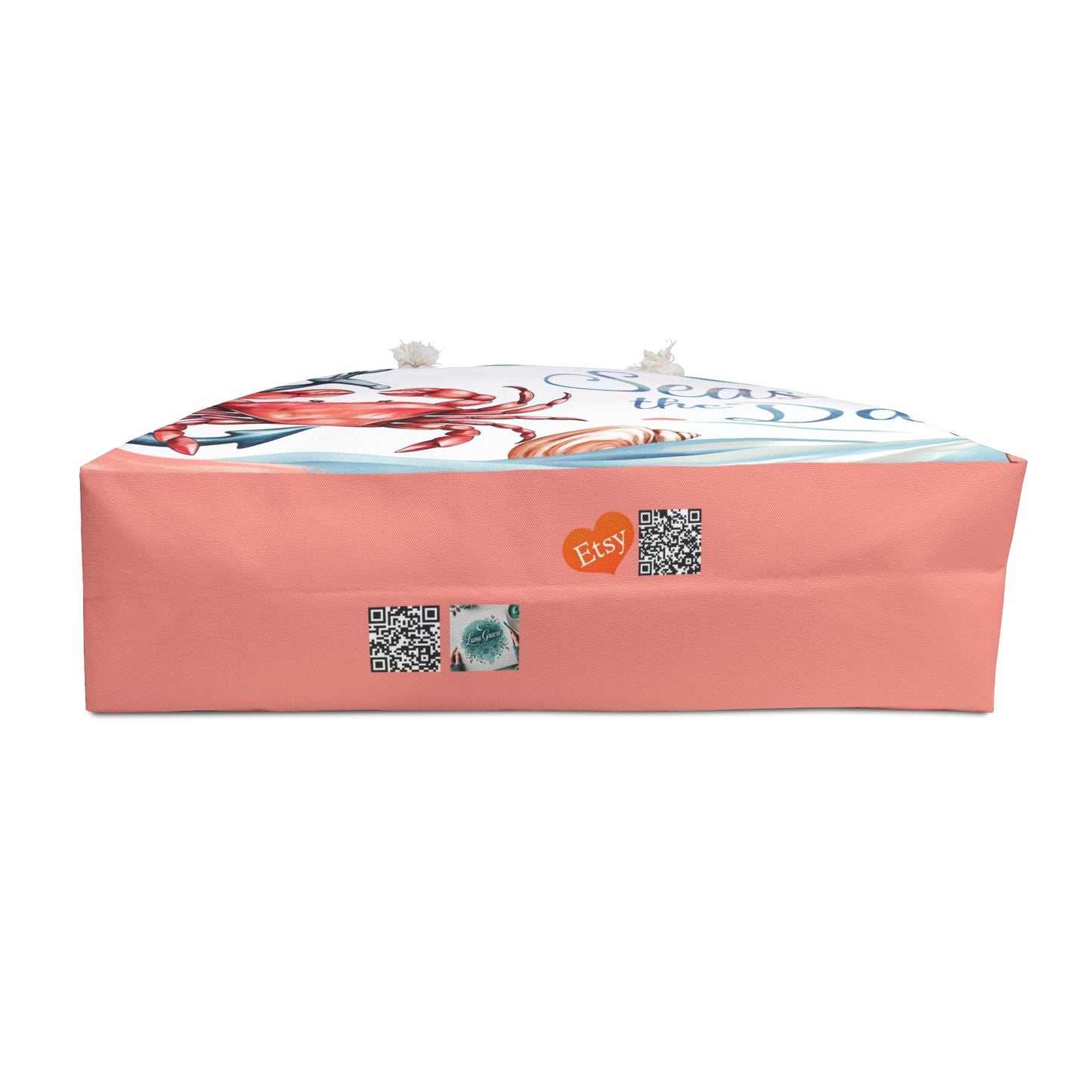 Seas the Day Nautical Weekender Bag | Coastal Crab & Anchor Tote | Beach Getaway Travel Bag