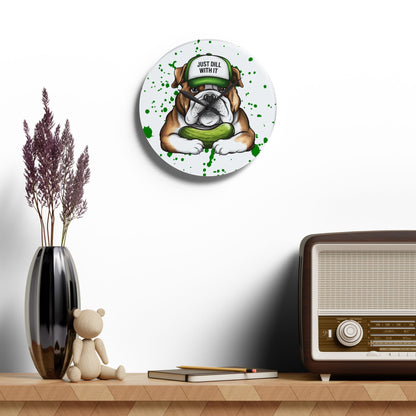 Wall Clock, Funny Quote Pickle Lover English Bulldog Funny