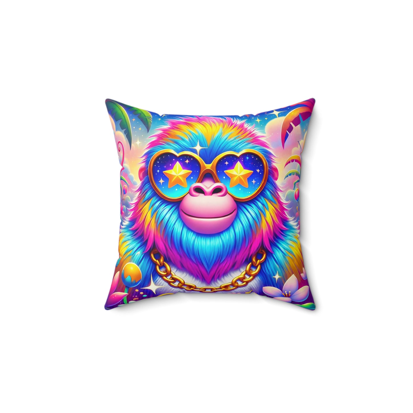 Gogo the Gentle Gorilla Faux Suede Throw Pillow – “Let Love Be Your Strength” Quote | Imaginaria Home Decor