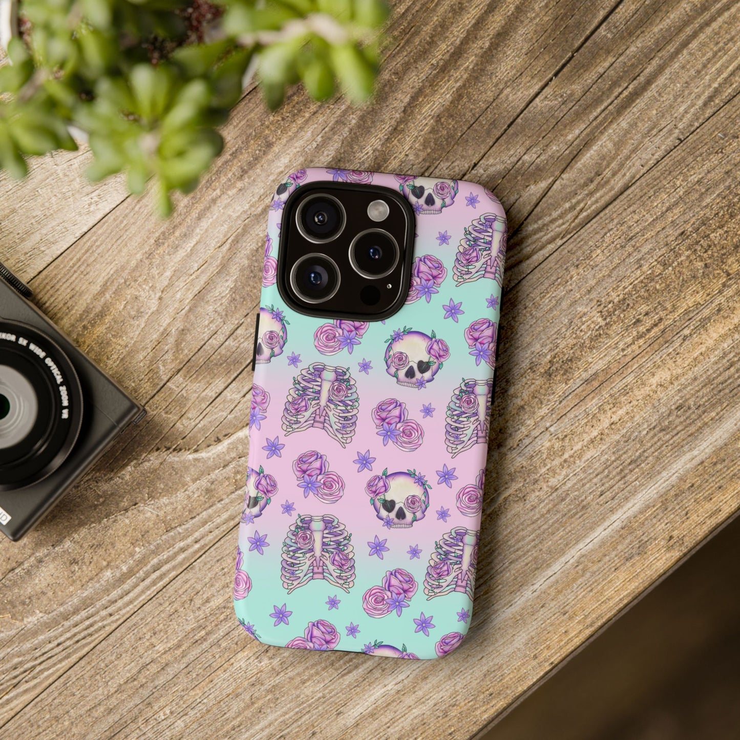 Cute Halloween Phone Case, Tough Phone Cover, Bat and Pumpkin Design, Spooky Tech Gift, Fall Accessories, Halloween Decor
