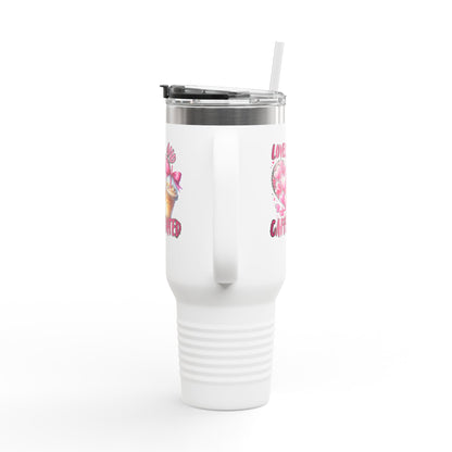 Lovely & Caffeinated 40oz Insulated Travel Mug - Perfect for Coffee Lovers