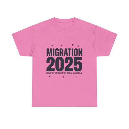 Social Media Migration 2025 Unisex Heavy Cotton Tee - Humorous Design