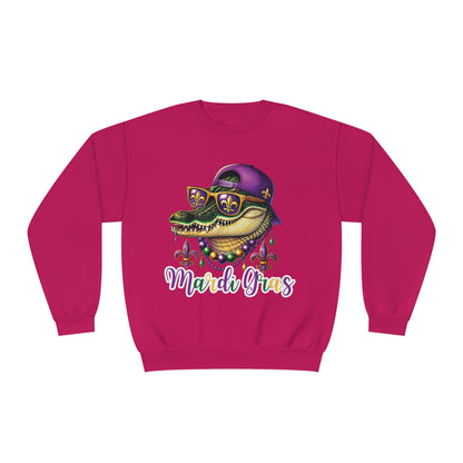 Mardi Gras Alligator Sweatshirt - Colorful New Orleans Party Vibes