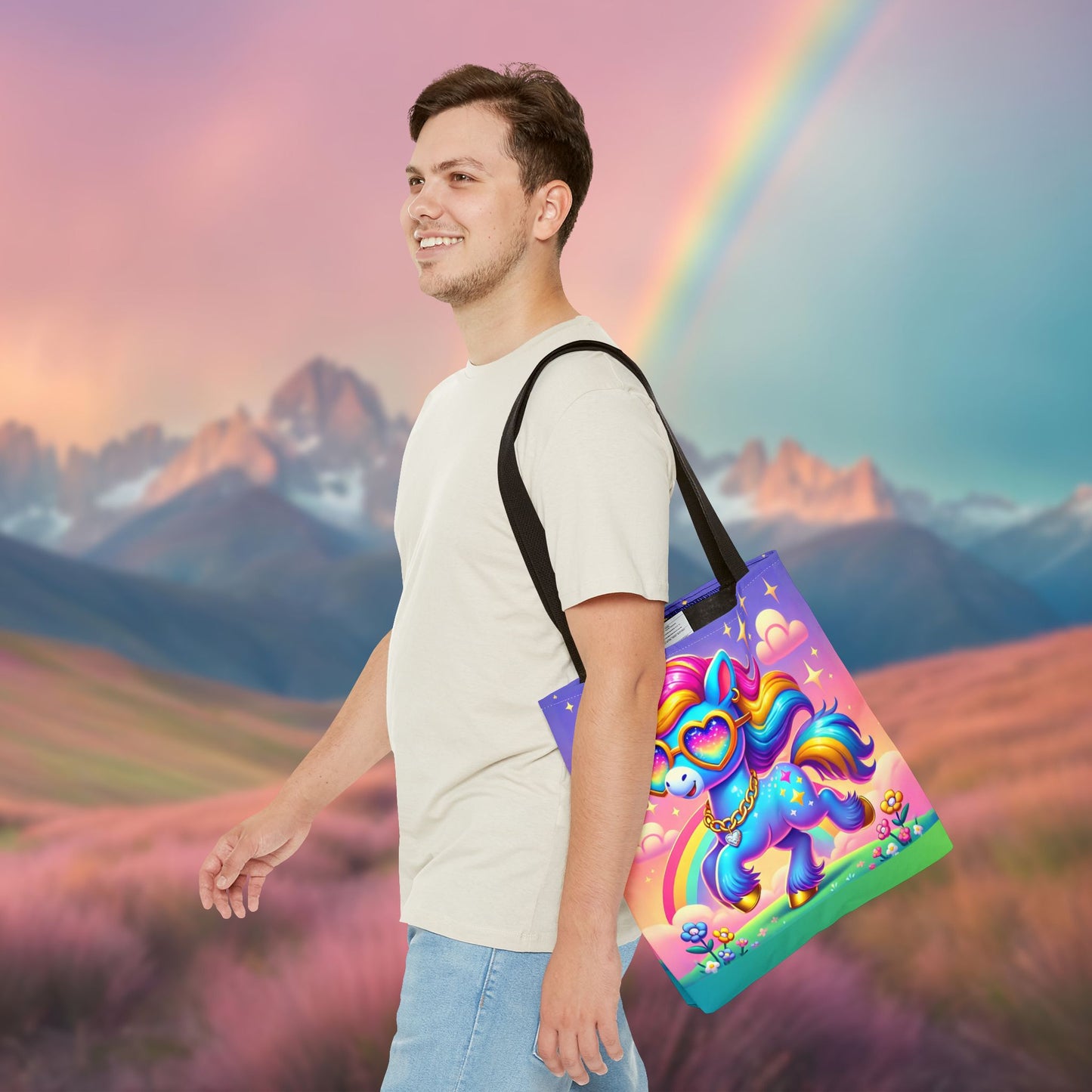 Harmony the Happy Horse Tote Bag – Imaginaria Rainbow Character Bag | Joyful Everyday Adventure Tote