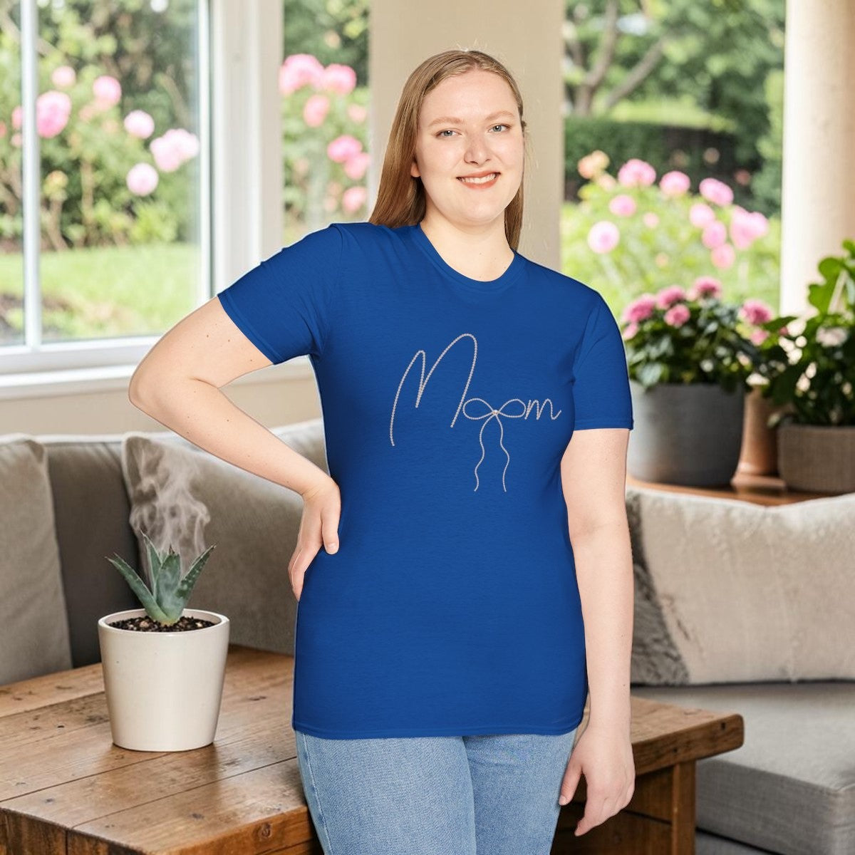Coquette Pearl Mom T-Shirt | minimalist mom tee
