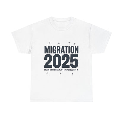 Social Media Migration 2025 Unisex Heavy Cotton Tee - Humorous Design