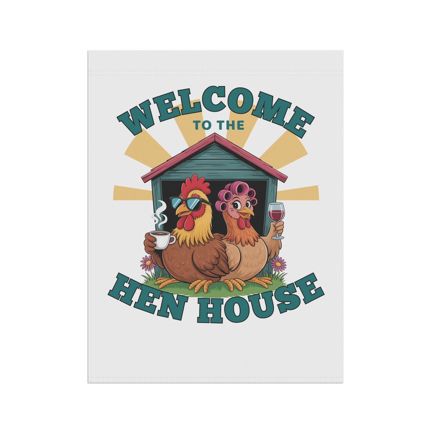 Welcome to the Hen House Garden Flag – Funny Chicken Yard Banner | Farmhouse Outdoor Décor for Chicken Moms & Coop Lovers