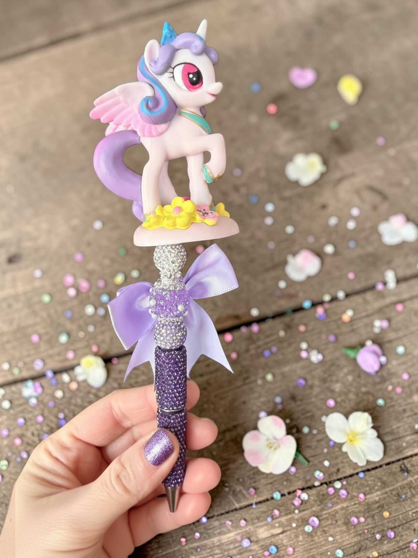 Pony Beaded Pens – Rhinestone Character Glam Pens