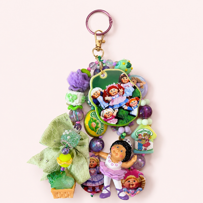 Cabbage Patch Kids Ballerina Bag Charm with Pastel Bow & Handmade Beads