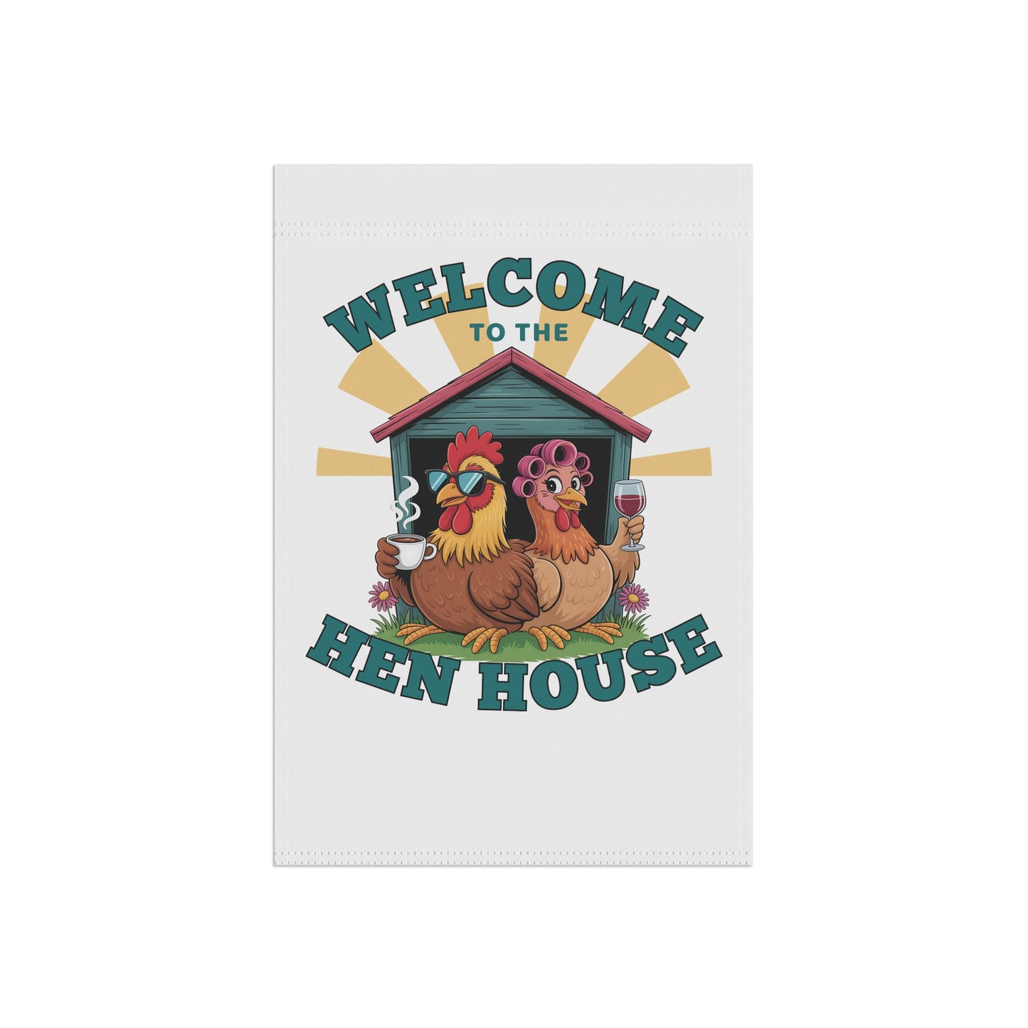 Welcome to the Hen House Garden Flag – Funny Chicken Yard Banner | Farmhouse Outdoor Décor for Chicken Moms & Coop Lovers