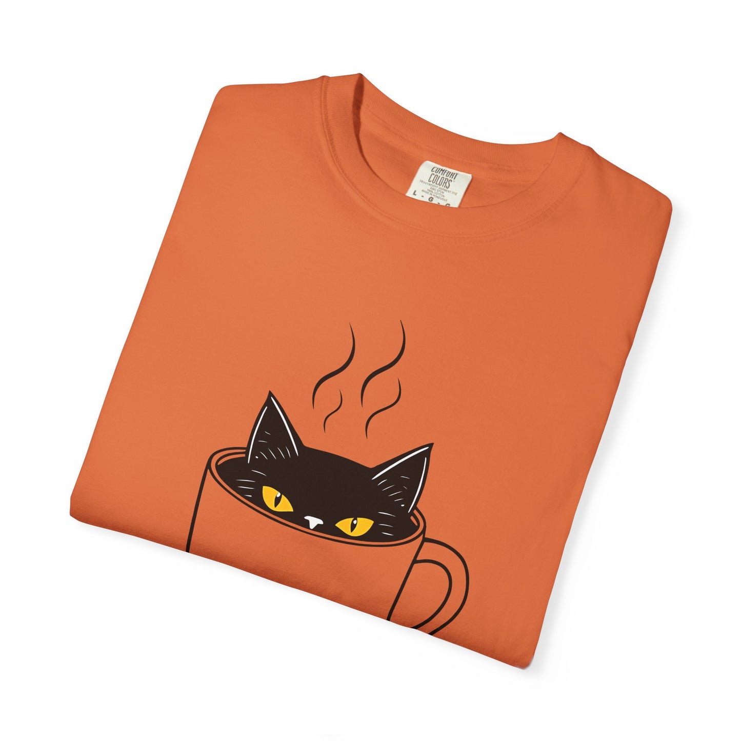 Steamed Cat Mug Tee – Sassy, Spooky, and Caffeinated