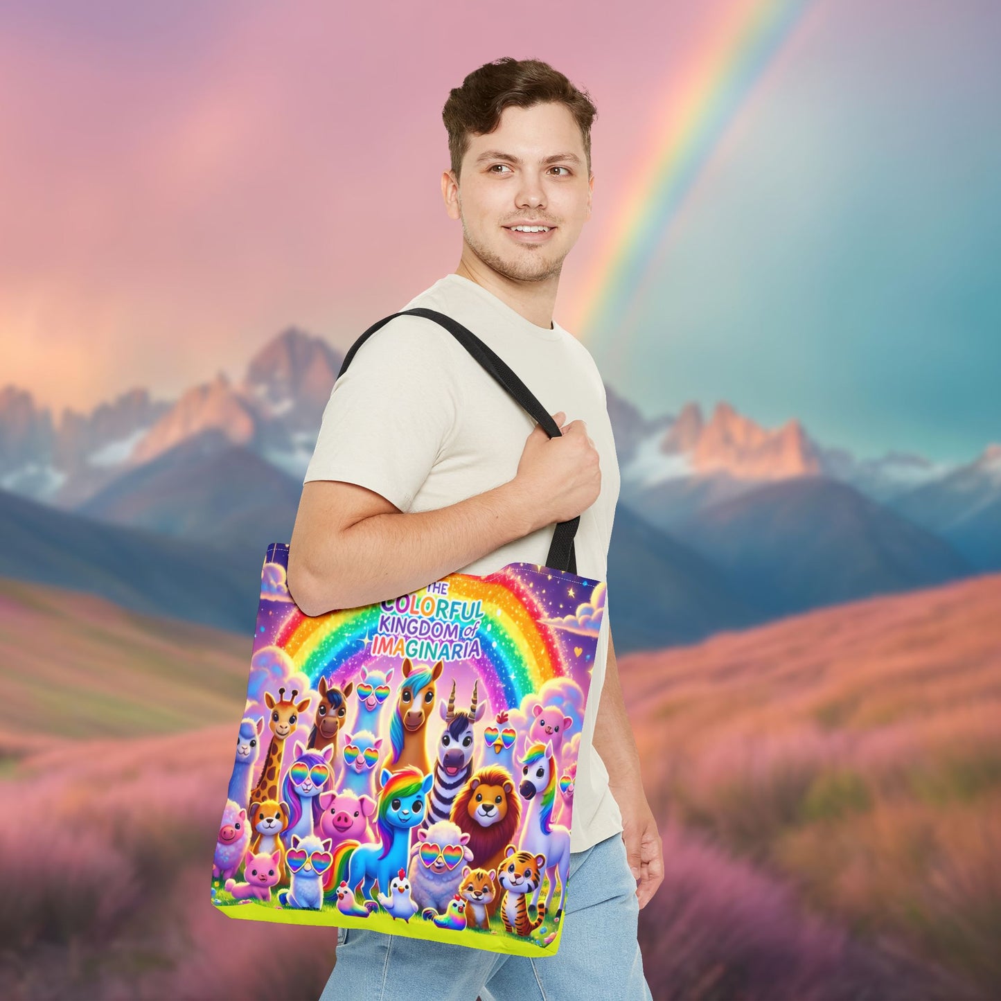 The Colorful Kingdom of Imaginaria Tote Bag – All Characters Design | Storybook Adventure Carry-All