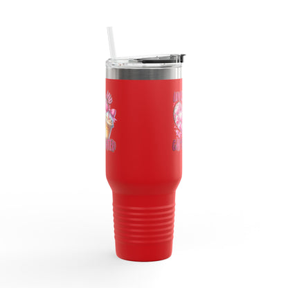 Lovely & Caffeinated 40oz Insulated Travel Mug - Perfect for Coffee Lovers