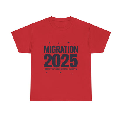 Social Media Migration 2025 Unisex Heavy Cotton Tee - Humorous Design