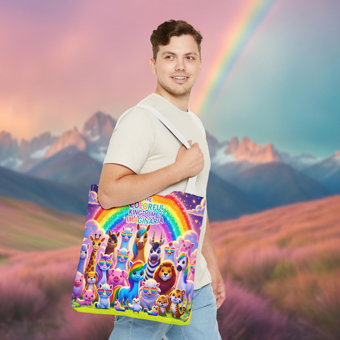 The Colorful Kingdom of Imaginaria Tote Bag – All Characters Design | Storybook Adventure Carry-All