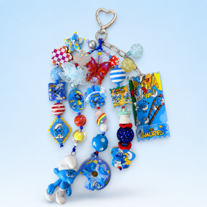 Smurfs Retro Nostalgia Purse Charm with Beads & Character Charms