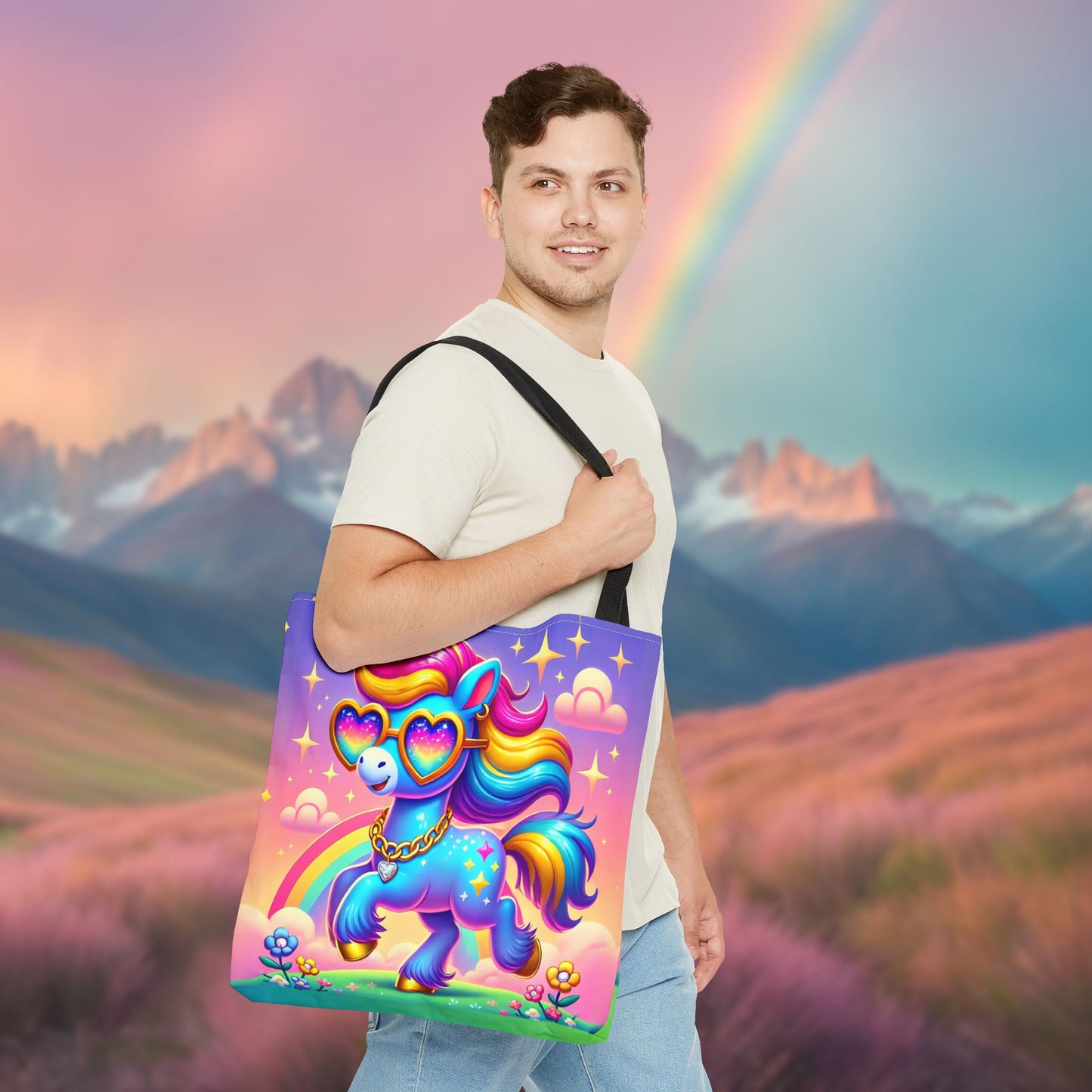 Harmony the Happy Horse Tote Bag – Imaginaria Rainbow Character Bag | Joyful Everyday Adventure Tote