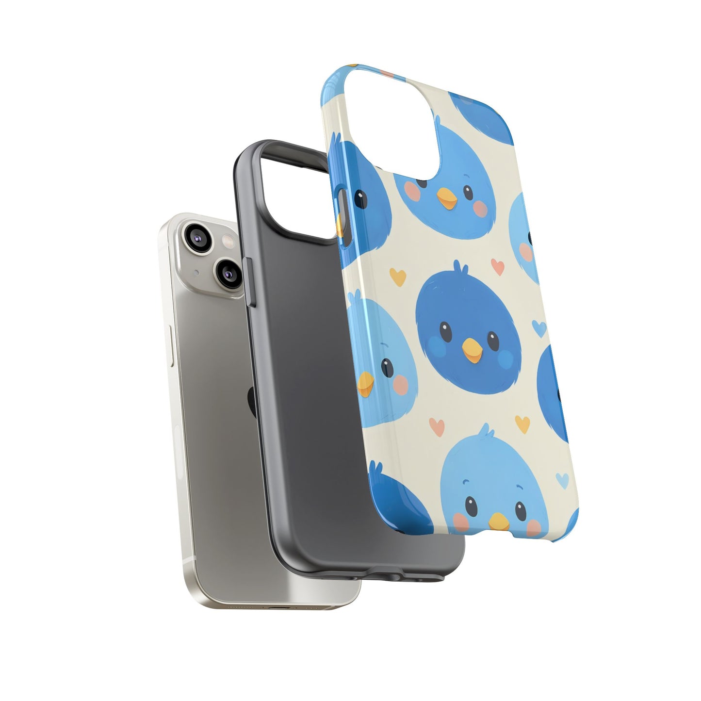 Cute Blue Bird Phone Case Adorable Bluebird Design Iphone 13 14 15 16 Casing Tough Phone Cases