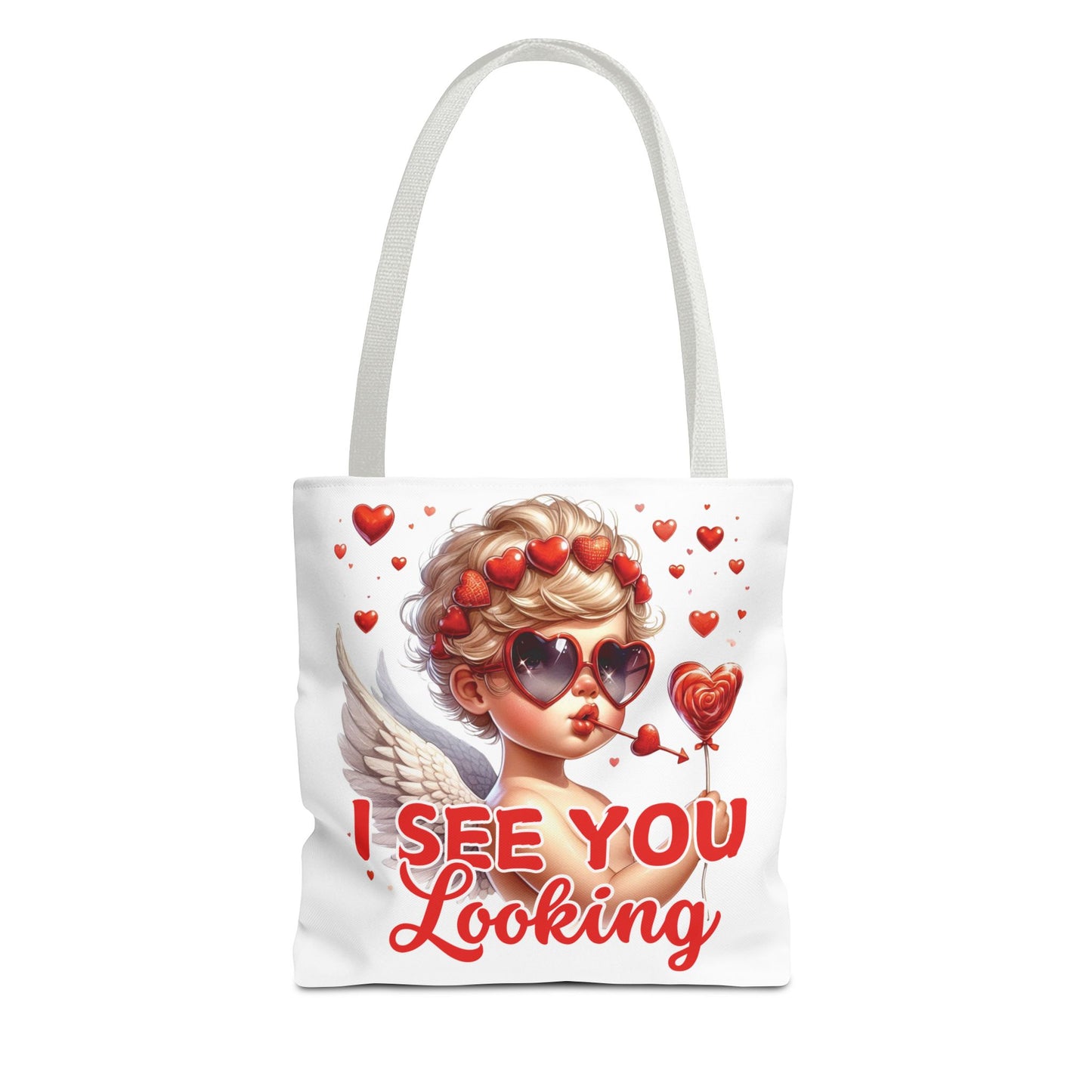 Charming Cupid Tote Bag - "I See You Looking" Design for Valentine's Day