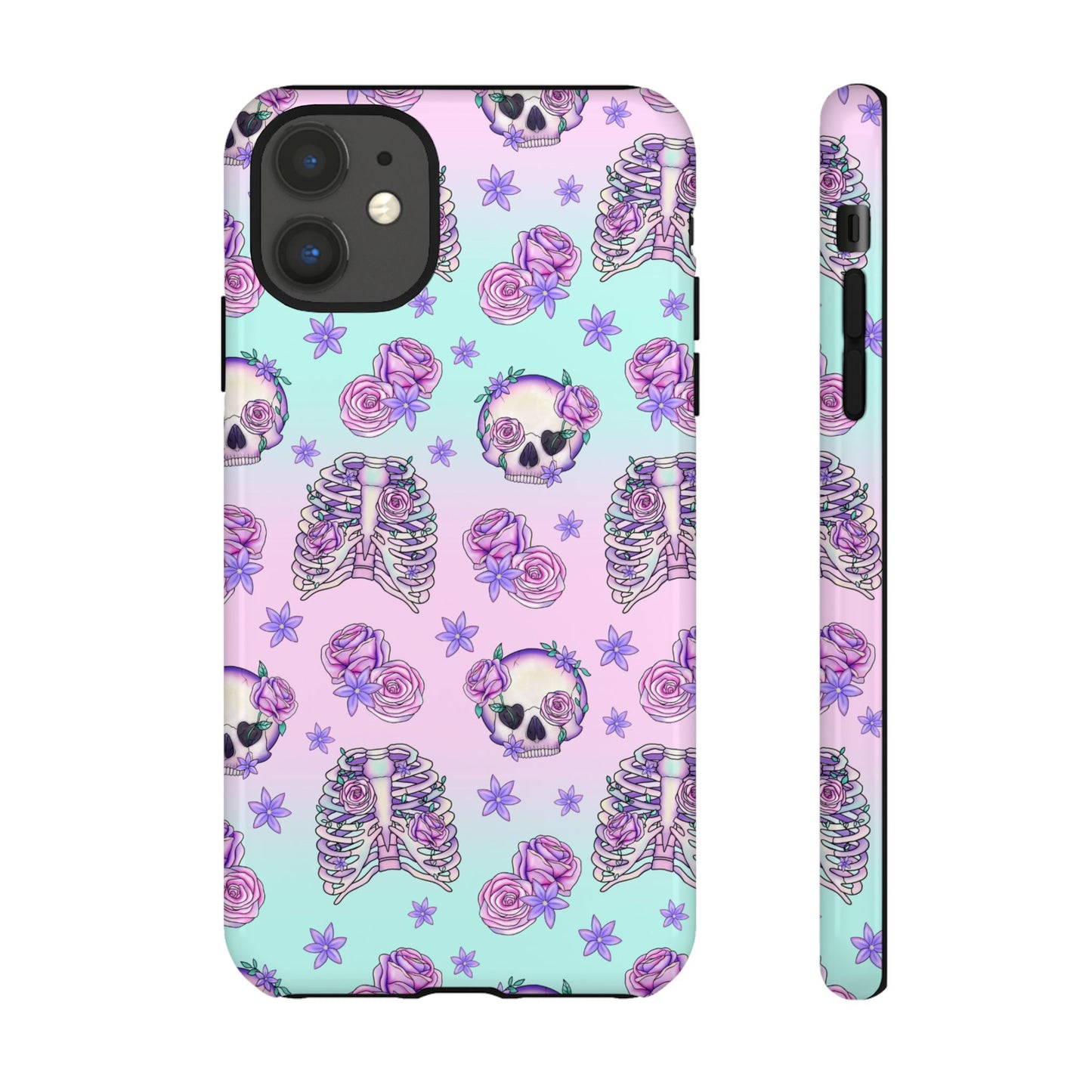 Cute Halloween Phone Case, Tough Phone Cover, Bat and Pumpkin Design, Spooky Tech Gift, Fall Accessories, Halloween Decor