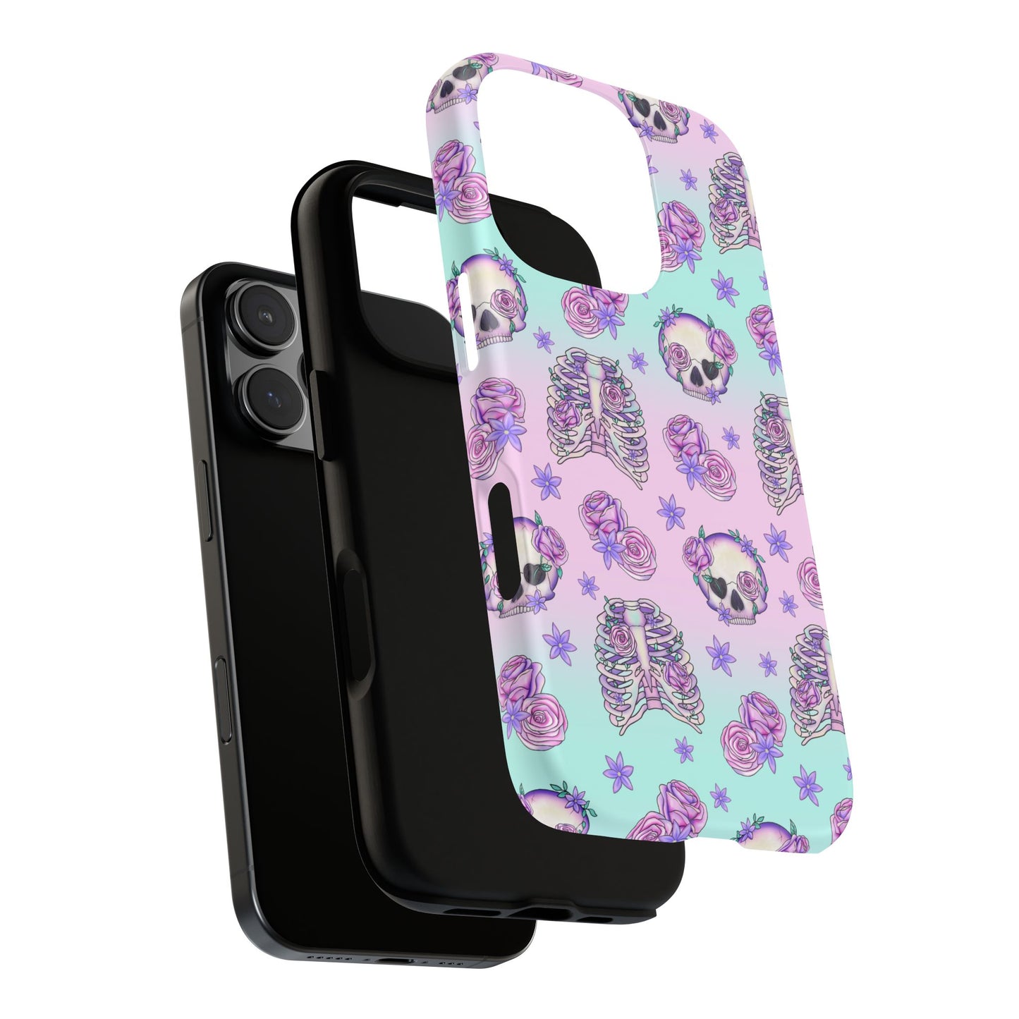 Cute Halloween Phone Case, Tough Phone Cover, Bat and Pumpkin Design, Spooky Tech Gift, Fall Accessories, Halloween Decor